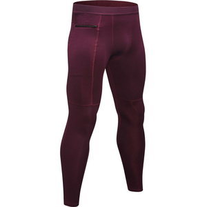 Fitness <b>Men's</b> Running <b>Tights</b> Spandex/Nylon Solid High Elastic <b>Compression</b> Breathable Quick Dry Elastic Waist Full Leggings - Product Image 2
