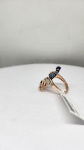 Bague pour femme en diamant naturel 14K, pureté SI, couleur HI, 0,58 ct, pierre de couleur 0,26 ct, plaqué rhodium, luxe, 6,762 g poids net, bijoux élégants - Product Image 2