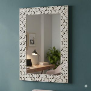 Handmade Luxury Natural Bone Inlay Wall Mirror Elegant Interior Design Accent with Elegant Bone Frame - Product Image 6