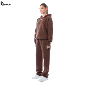 New Wholesale Streetwear Fleece Solid Casual Tracksuits Hooded Embroidery Custom Logo <b>Pullover</b> for Sweatpants Set <b>Men</b> - Product Image 5