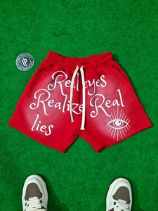 Conjunto de Camiseta y Pantalones Cortos de Verano para Hombre, Estilo Urbano, Algodón, Corte Regular, Cuello Redondo, Manga Corta, Real Eyes Realize Real Lies - Product Image 6