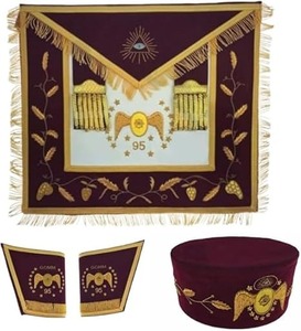 Ensemble de tabliers brodés à la main du Rite écossais du 95e degré, avec poignets, en tissu de haute qualité, fabriqué à partir de matériaux premium. - Product Image 4