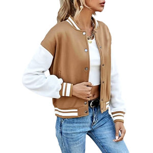 Chaqueta Varsity de Invierno Reversible para Mujer, Diseño Personalizado, Acolchada, de Piel de Oveja Tejida, Informal, Resistente al Viento, de Lana y Poliéster - Product Image 4