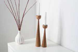 Support à bougies décoratif en bois pour les mariages, les fêtes, la décoration de la salle à manger et les centres de table du salon - Product Image 2