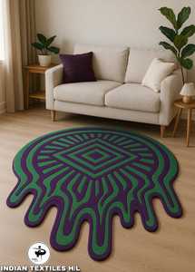 Alfombras de Lana Hechas a Mano con Diseño Moderno Personalizado, Alfombra Hecha a Mano al por Mayor para Sala de Estar, Textiles Indios H/L - Product Image 2