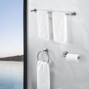 Set di Accessori per Bagno 3 Pezzi, Portasciugamani in Alluminio Spesso Grigio Canna di Fucile, Regolabile 16-27 Pollici - Product Image 2