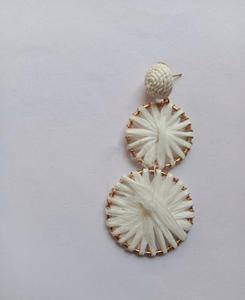 Boucles d'oreilles artisanales en macramé, style bohème, avec franges en coton, bijoux à pampilles tissées, vente en gros, écologiques - Product Image 2