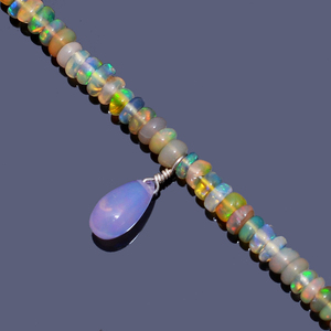 Natural Ethiopian Opal Classic Strand <b>Bracelet</b> in 925 Sterling Silver – Smooth <b>Gemstone</b> Handmade Women Party Fashion Jewelry - Product Image 1