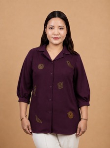 Elegant Fashionable Cotton <b>Shirt</b> for Women Soft Breathable Lightweight Casual Wear Wholesale Clothing Supplier from India - Product Image 3