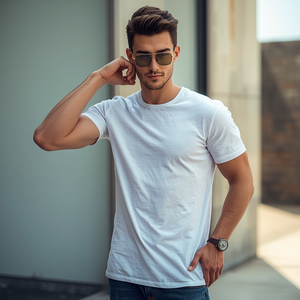 เสื้อยืดนิรภัยสะท้อนแสง ผ้าฝ้ายผสมโพลีเอสเตอร์ สวมใส่สบาย แบบลำลอง พร้อมบริการรับผลิตแบบ OEM ODM - Product Image 2