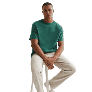 Camiseta de Lona con Cuello Redondo para Hombre, Estilo Clásico, Colores Personalizados, 100% Algodón, Antiarrugas, Secado Rápido, Transpirable, Cómoda para Uso Diario - Product Image 1
