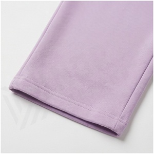 Unisex Lavender Hooded Sweatshirt & <b>Sweatpants</b> <b>Set</b> Full Length Loose Fit Solid Color Casual Tracksuit 100% Cotton Midweight - Product Image 6