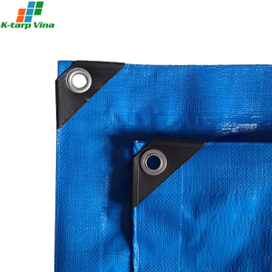 Bâche d'extérieur légère et imperméable de qualité supérieure, en PE enduit, avec œillets, bleu et blanc, pour usage intensif, vente en gros - Product Image 3