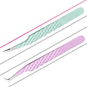 Sustainable 45 Degree Slim Boot Stainless Steel <b>Lash</b> Tweezers Strong Grip Eyelash Extension Tweezers Volume Beauty Customizable - Product Image 1
