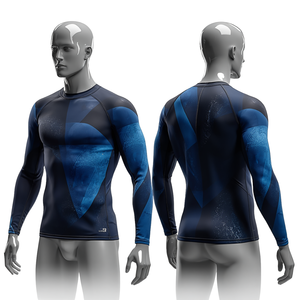 Maillot de bain à manches longues pour homme, respirant, anti-UV, avec logo sur le devant - Product Image 3