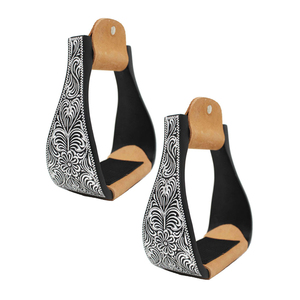 Étriers d'équitation en cuir durable avec logo personnalisé, accessoires de selle équestre avec design antidérapant optimal - Product Image 4