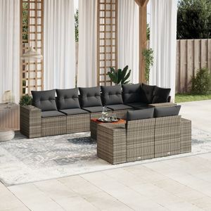 Conjunto de Sofás de Jardín de Ratán Gris, 6 Plazas, Muebles de Exterior Resistentes a la Intemperie, Diseño Contemporáneo - Product Image 3