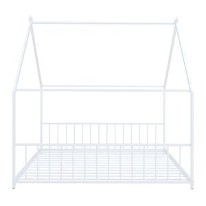 Letto a capanna in metallo bianco a grandezza naturale per bambini - Product Image 5