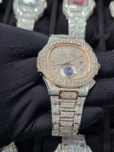 Reloj Mecánico de Lujo con Diamantes Moissanite VVS de Alta Calidad para Hombre, Correa de Acero Inoxidable de 16 mm, Estilo Hip Hop, Reloj con Incrustaciones - Product Image 4