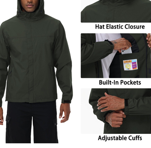 Waterproof Men Windproof Jacket Stain Resistant Sport Coat Quick Dry Performance Athletic <b>Hooded</b> <b>Gilet</b> Outerwear - Product Image 5