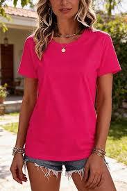 Camiseta Informal STELLAR STR-RPT-014, 100% Algodón, Cuello Redondo, para Mujer, Verano, Oficina, Manga Corta, Tejido Sólido, 240g, Corte Regular - Product Image 2