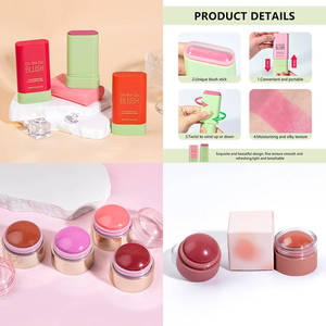 บลัชออนเนื้อครีมหลากสี บลัชออนมินเนอรัลแบบบาล์ม กันน้ำ สีชัดติดทนนาน แต่งหน้าได้ทั้งแก้มและริมฝีปาก - Product Image 4