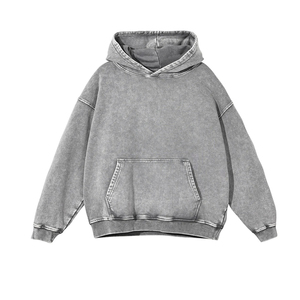 Sweat-shirt à capuche en molleton doux en coton délavé pour homme, style streetwear hiver, avec couleur, taille et logo personnalisables, OEM - Product Image 3