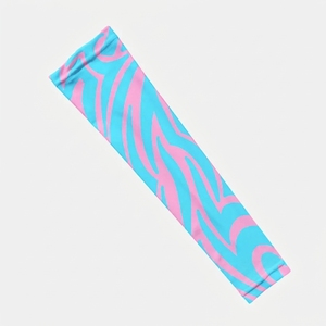 Manguitos de manga larga para mujer, azul y rosa, con estampado geométrico digital, poliéster UPF50+ - Product Image 4