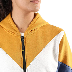 Conjunto de chándal con capucha y cremallera para mujer, diseño de bloques de color, pantalones jogger con cremallera y cordón, largo completo, logotipo personalizado, ropa de invierno OEM - Product Image 5