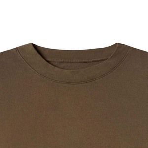 T-shirt Oversize Homme Vente en Gros T-shirt Vierge Personnalisable Impression Personnalisée 100% Coton Coupe Boxy Courte Col Montant Vintage T-shirt de Haute Qualité - Product Image 5