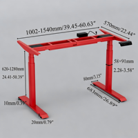 Pieds de table réglables PRORIALS en fer, double moteur, électriques, robustes, charge maximale 120 kg, pour table assis-debout