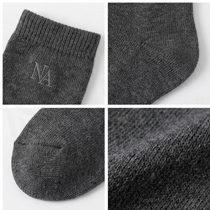 Crew <b>Socks</b> Solid Color Dark Gray Knitted Cotton Breathable for Adults Daily Wear Autumn Season - Product Image 4