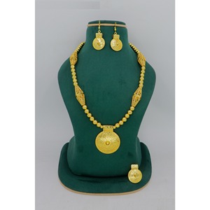 Necklace With Earrings <b>Jewellery</b> Set Goldplated Pure <b>Brass</b> High Quality Uae Dubai Necklace Design Necklace <b>Jewellery</b> Set - Product Image 6