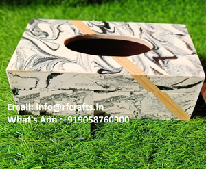 Natural Wooden <b>Decorative</b> Resin wooden Tissue Box Handmade Disposable Facial Tissues Holders Box for <b>Car</b> Tissue Holding Use - Product Image 1