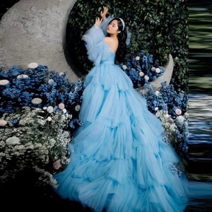 Robe de conte de fées en tulle pour femmes Robe de réception de mariage Robe d'anniversaire Photoshoot pour femmes Robe de soirée - Product Image 5