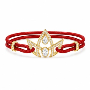 18K <b>Gold</b> Lab Grown Diamond Red String <b>Bracelet</b> Wholesale Luxury Diamond Charm <b>Bracelet</b> for Women Wholesale 18K <b>Gold</b> Lab Grown - Product Image 1