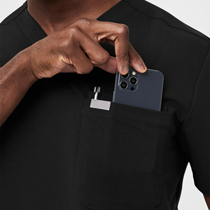 Ensemble de blouses et pantalons de travail professionnels pour manucuristes et spa, avec col en V et fermeture éclair, uniforme d'infirmière, tenue médicale - Product Image 3