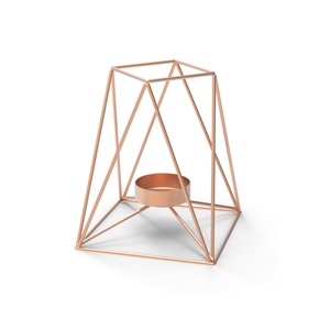 Support de bougie géométrique en cuivre pour la décoration de la maison, porte-lanterne en métal résistant à la chaleur - Product Image 1