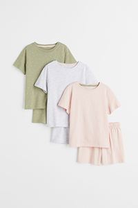 Comfort Fashion 100% Cotton T- Shirt Shorts Set de 3 Dot Pattern Design Ropa de dormir de alta calidad Conjunto de pijama de 2 piezas para niñas - Product Image 3