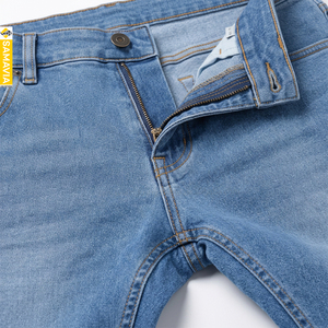 SAMAVIA Men's Denim Jeans Regular Fit Straight Leg Medium Wash Breathable Eco-Friendly Casual Style Autumn Wear - Product Image 5