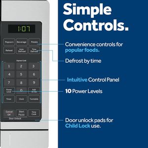 <b>Microwave</b> Oven, 700-watt 6 Auto Cooking Settings, Kitchen Essentials for The Countertop, Child-Lock Technology 0.7 Cu. Ft - Product Image 2
