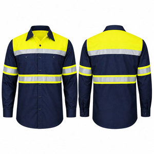 Camisetas Polo Reflectantes de Seguridad Laboral al por Mayor, Ropa de Trabajo Verde, Camisetas Polo de Manga Larga de Alta Visibilidad para Minería y Construcción - Product Image 1