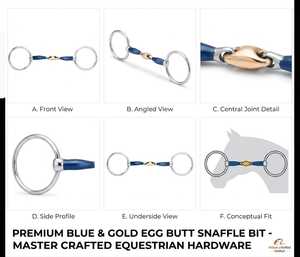 บิตม้าโลหะแบบ Snaffle สีเงินขัดเงาพร้อมข้อต่อสีทอง อุปกรณ์ขี่ม้าแบบตะวันตก - Product Image 6
