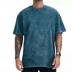 Fournisseur de T-shirts pour hommes en coton doux, coupe ample et oversize, effet délavé, style urbain décontracté, vente en gros - Product Image 1