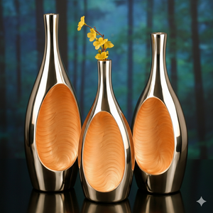 Luxury Hollow Cut-Out Matte Black <b>Metal</b> Vase Elegant Artistic Handcrafted Modern Home Decor Centerpiece Single <b>Unit</b> Only - Product Image 2