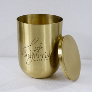 High Quality Handmade EVANA IMPEX Brand Pure Brass Cylinder <b>Candle</b> <b>Jars</b> <b>Lid</b> Embossing Printing Christmas Valentine's Day Easter - Product Image 2