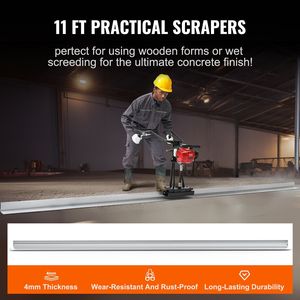 Esparcidora de Concreto a Gasolina de 11 pies con Barra de Aluminio de Borde Recto, Motor Vibratorio de 4 Tiempos para Acabado de Cemento, Altura Ajustable - Product Image 4
