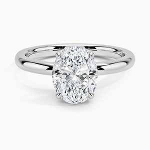 Anillo BOJ 71 con Corte Ovalado, Plata 925, Halo de Diamantes, Solitario con Piedra de 2ct, Color D, VVS1, Moissanita, Certificado GRA, Precio Bajo - Product Image 1