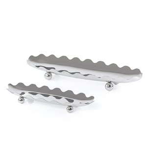 Stainless Steel Wave Shape Cake Stand Set of 2 Reusable Serving Tray Display Rack - Product Image 1