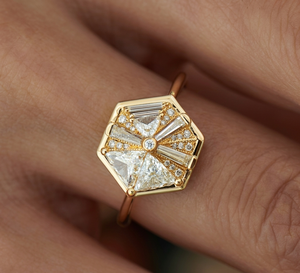 Arin/Oro de 18K/14K con diamantes naturales certificados GIA/IGI modernos, o diseños personalizados con anillos de diamantes MOQ bajos - Product Image 1